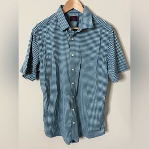 Untuckit Peterson Button Up Short Sleeve Teal Size Large